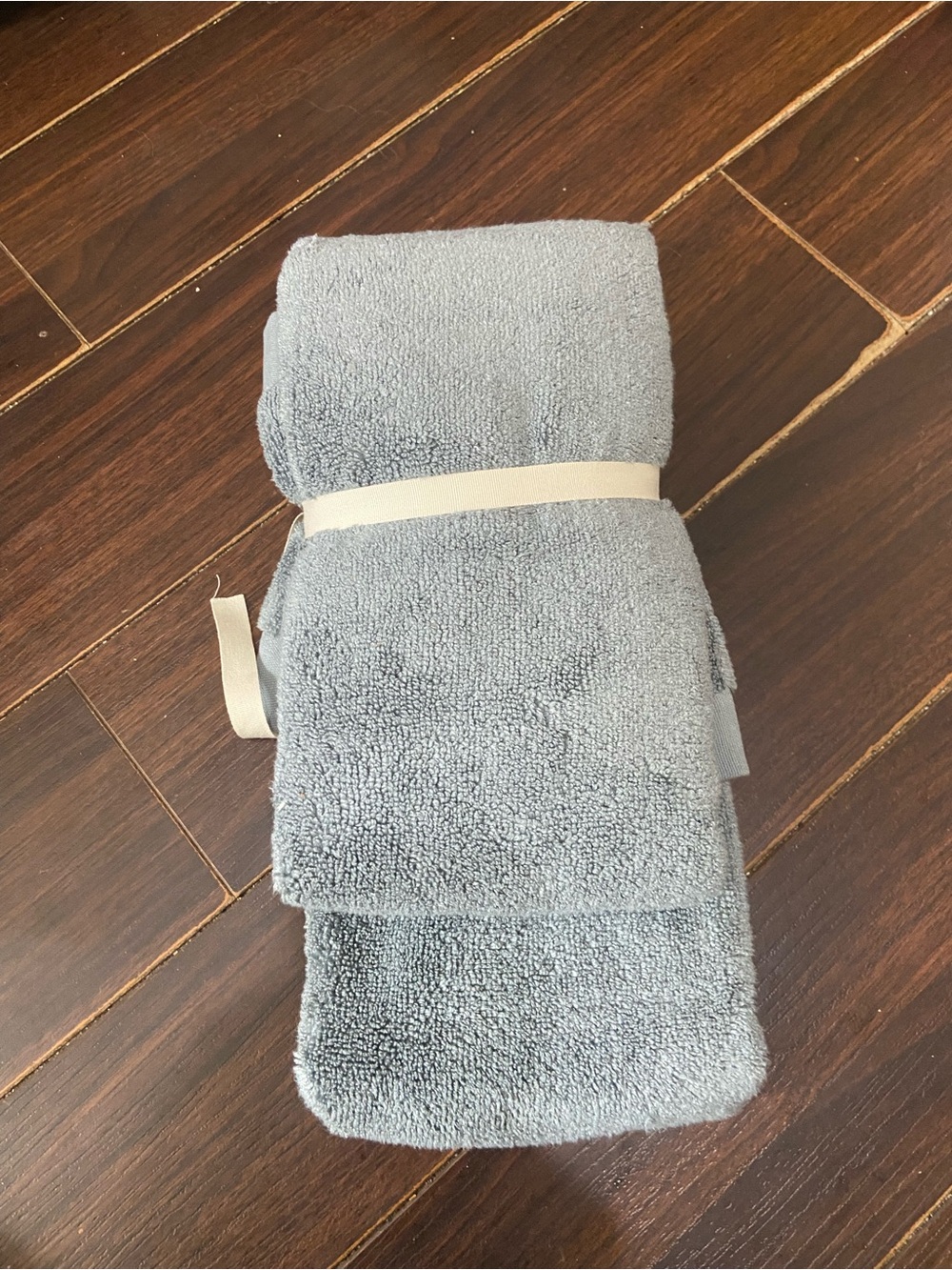 Casaluna Cotton Blend Organic Hand Towels Set of 2 Gray   30 X 16.5”